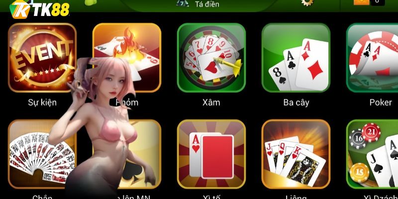 Top 5 trò chơi hot nhất tại sảnh game bài TK88